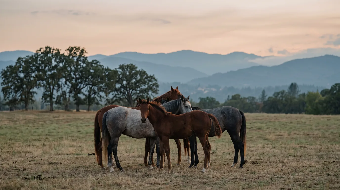 Chevaux en liberté, La Centaurée, Drôme
